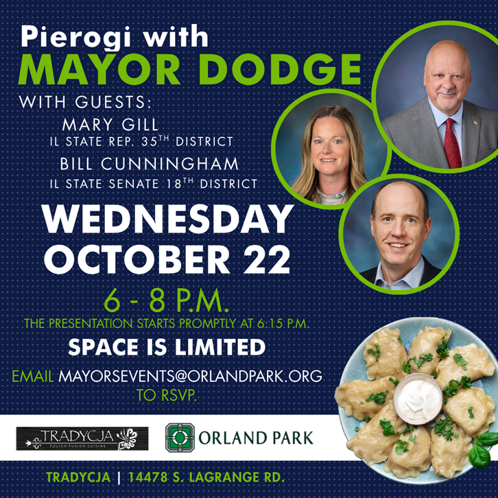 Gill Cunningham Pierogi with the Mayor